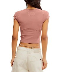 Free People Women's Protagonist Crewneck Cotton T-Shirt