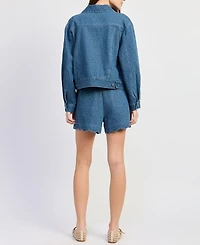 En Saison Women's Heidi Collared Denim Jacket