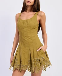 En Saison Women's Elin Embroidered Sleeveless Mini Dress