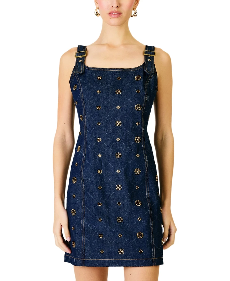 Line & Dot Women's Attina Square Neck A-Line Mini Dress