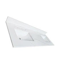 Sillysis 61 Inch Double Sink Quartz Bathroom Vanity Top with Undermount Sinks, Carrara Marble Look, 4" Backsplash, Stain and Heat Resistant