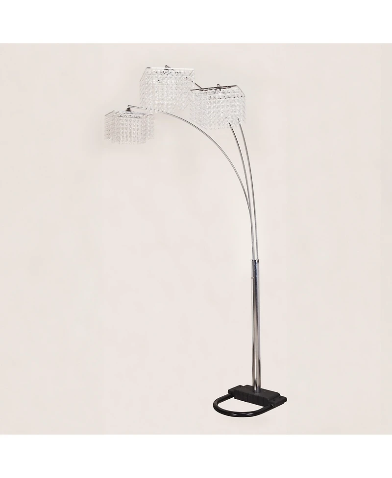 Midola 1 piece Modern Design Classic Luxury Sleek Multi-head Floor Arc Lamp Crystal-like Accents Drape Living Room Curve Lamp