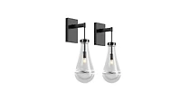 Midola Wall Sconces Set of Two, Dimmable Raindrop Wall Lighting, Modern Bathroom Sconces Wall Lamps Vanity Lighting for Living Room