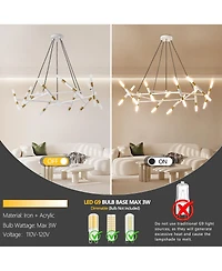 Midola 41" Modern Chandelier Light Fixture, Branch Design with Frosted Tubes, Cords, Adjustable Height Pendant Light