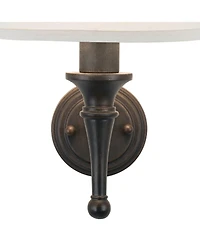 Regency Hill Rustic Wall Light Sconce with Usb Port Bronze Plug-In 7" Light Fixture Ivory Empire Shade for Bedroom House Reading Hallway