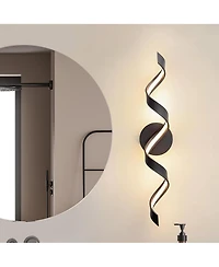 Midola Modern Led Bathroom Vanity Lights, 24inch Dimmable Bathroom Lighting Fixture Over Mirror 15W Spiral Design Led Wall Light Fixtures