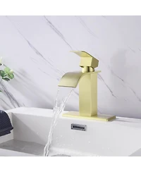 Phying Waterfall Spout Bathroom Faucet,Single Handle Bathroom Vanity Sink Faucet