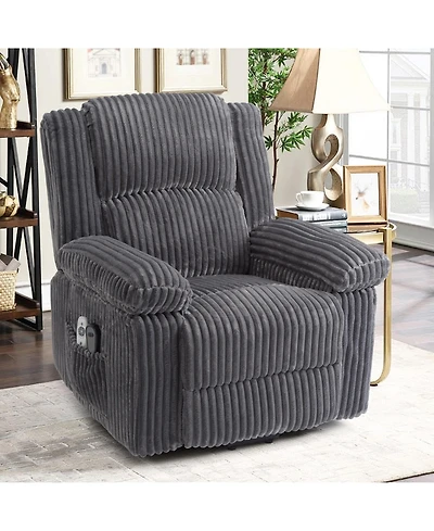 homfan Power Lift Recliner - Heat and Massage, Electric Lift Plush Recliner with Padded Seat, Back and Armrests, Designed for Elderly