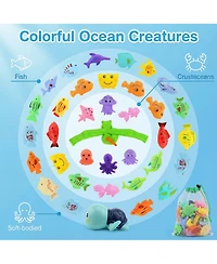 Gnuadz Fishing Game Water Table Bath Toy Kids Outdoor 4 fishing rods fish