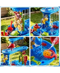Gnuadz 3-Tier Sand Water Table Outdoor Sensory Playset Beach Accessories Waterfall Kids Activity