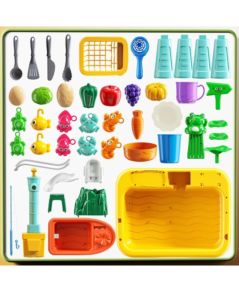 Gnuadz Water Table Kitchen Sink Pump Fishing Sensory Play Kids Toy