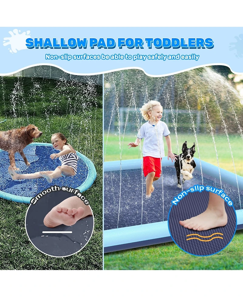 Aofar Dog Splash Pad Sprinkler Pool Outdoor 144"x 87