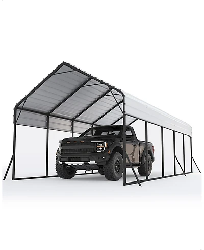 Gaomon Metal Carport, Steel Heavy Duty Car Ports for All-Weather, Tall Carport for Full-Size Pickup Trucks, Boats, and Tractors