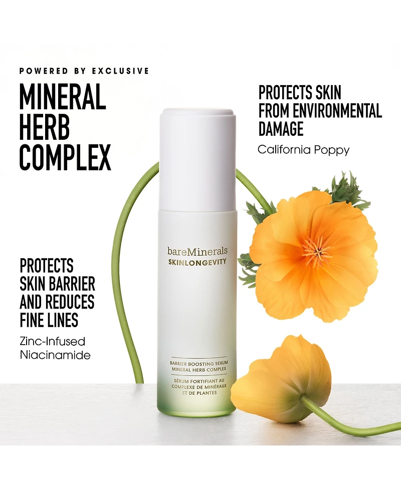 bareMinerals Skinlongevity Nourishing Barrier Boosting Serum, 3.3 oz.