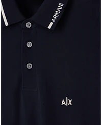 A|X Armani Exchange Men's Pique Tipping Wording Polo Shirt