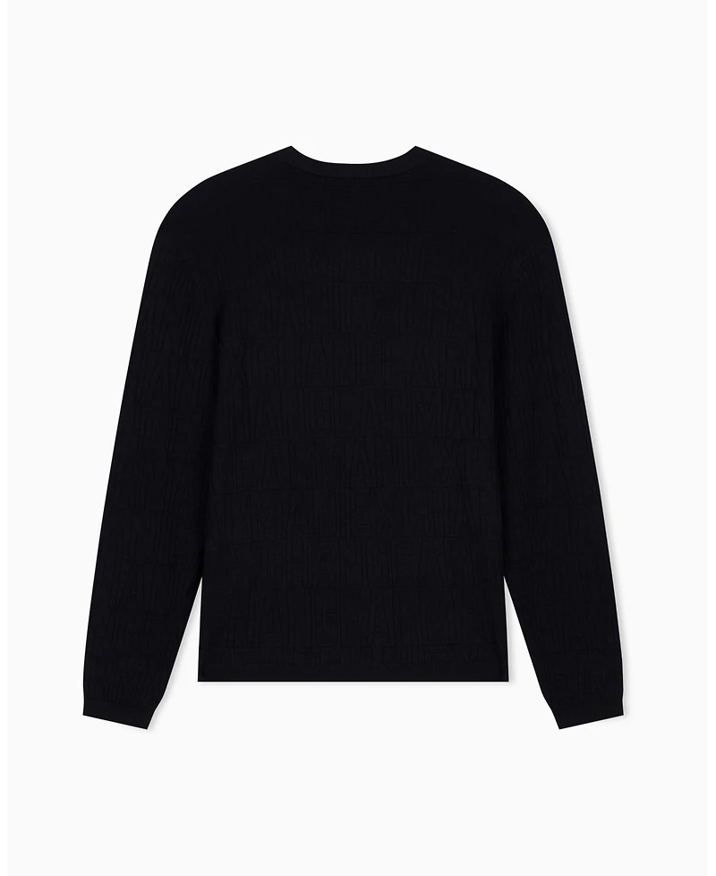 A|X Armani Exchange Men's Viscose Jacquard Print Crewneck Sweater