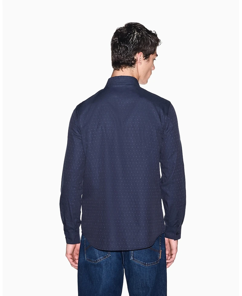 A|X Armani Exchange Men's Cotton Jacquard Woven Shirt