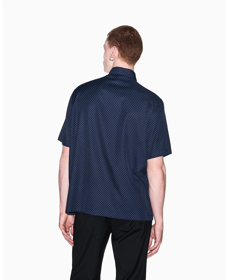 A|X Armani Exchange Men's Viscose All Over Logo Woven Shirt