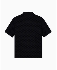 A|X Armani Exchange Men's Flocked All Over Logo Polo Shirt