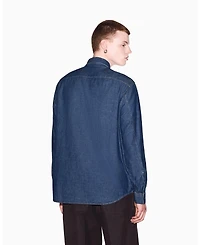 A|X Armani Exchange Men's Long Sleeve Cotton Denim Woven Shirt
