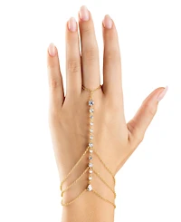 Sterling Forever Rhodium-Plated Brass Anselma Cubic Zirconia Hand Chain