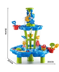 Gnuadz 2-Tier Water Table Sand Beach Outdoor Sensory Play Kids Toddler