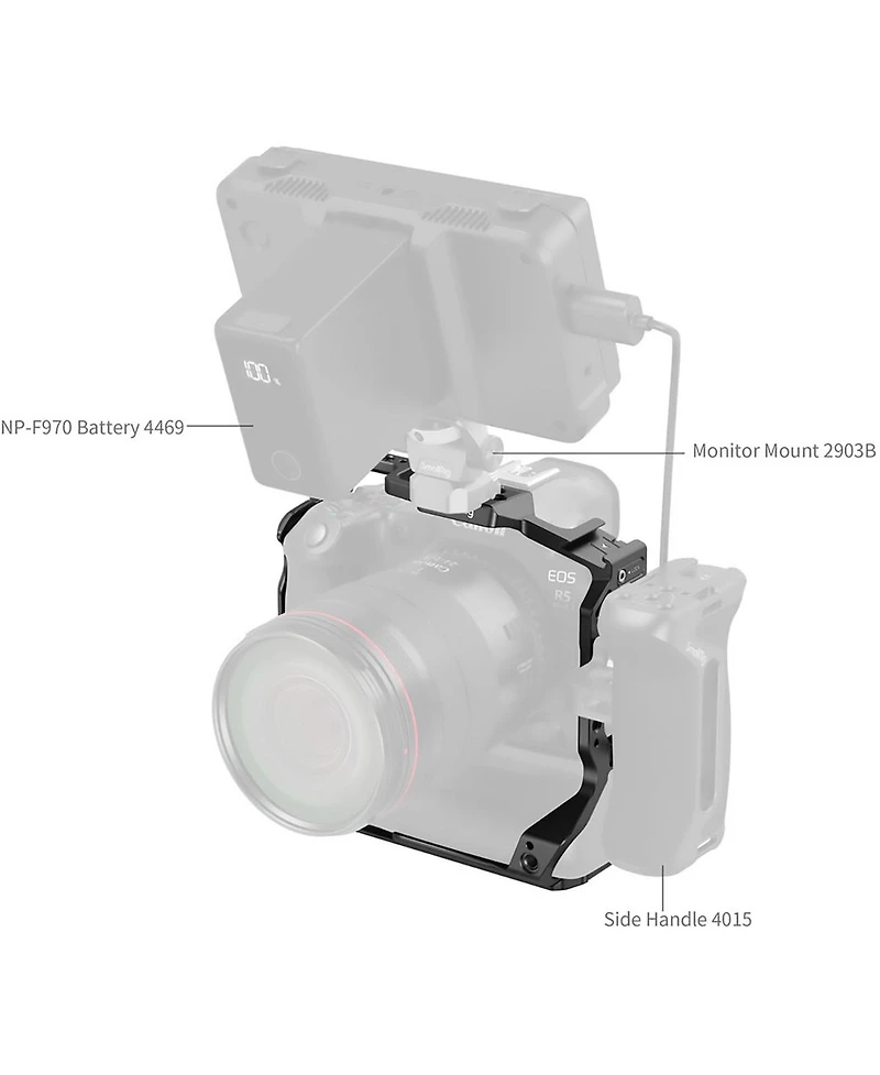 SmallRig Full Camera Cage for Canon Eos R5 Mark Ii, Requires Bg-R20 Battery Grip