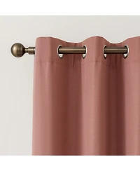 Brushed Serengeti Stria 100% Blackout Grommet Pair (2 panels