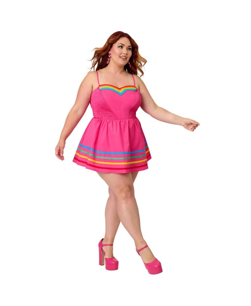 Unique Vintage Plus 1940s Smocked Skirted Romper