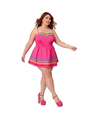 Unique Vintage Plus 1940s Smocked Skirted Romper