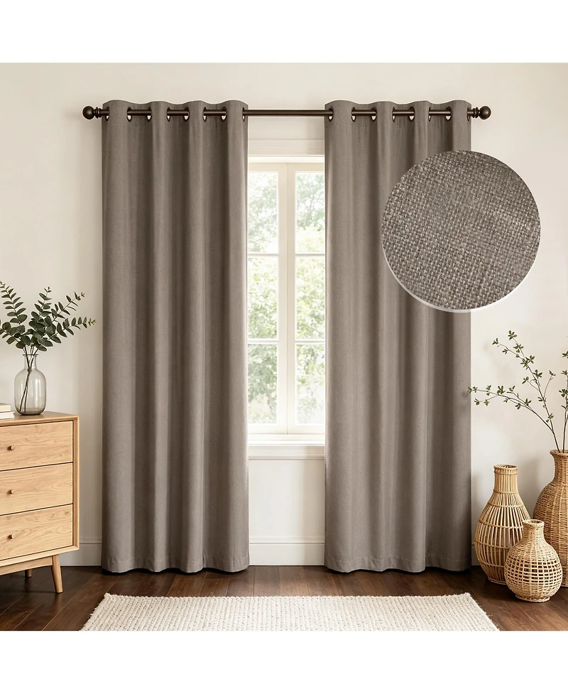 Linen Slub Blackout Grommet Pair (2 Panels