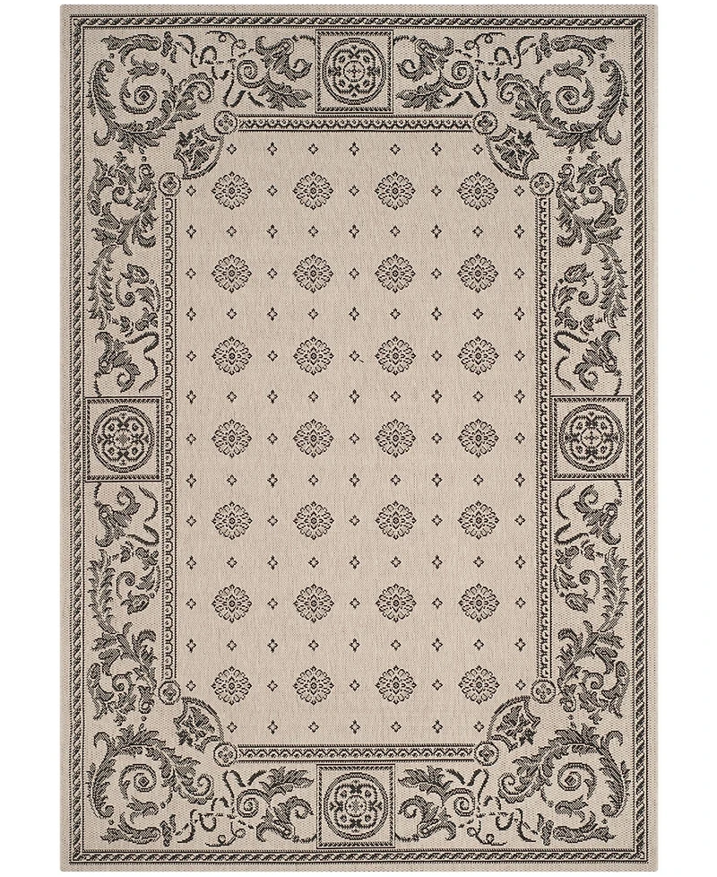 Safavieh Courtyard CY1356 Sand and Black 8' x 11' Outdoor Area Rug