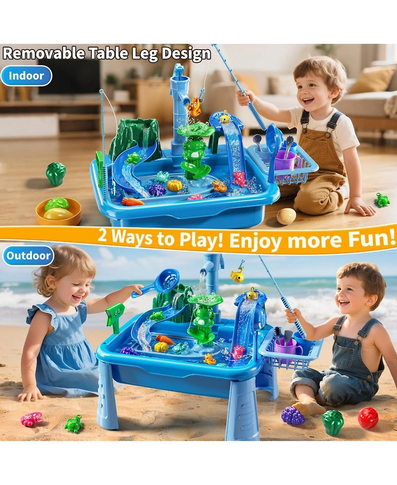 Gnuadz Water Table Kids Play Sink Pump Fishing Games Sensory Toys
