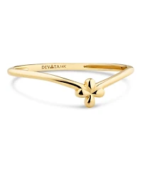 Devata Flower on Chevron Ring 14K Gold