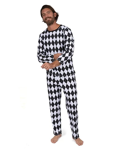 Leveret Mens 2-piece. Cotton Loose Fit Argyle Pajamas