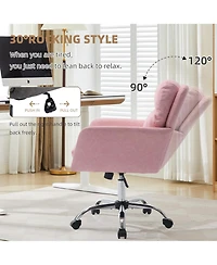 Rainsken Pu Leather Office Desk Chair - 360degree(s) Swivel, Height Adjustable, Thick Padded Seat, Ergonomic Computer Chair for Study Room