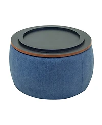 Rainsken Linen Upholstered Round Storage Ottoman