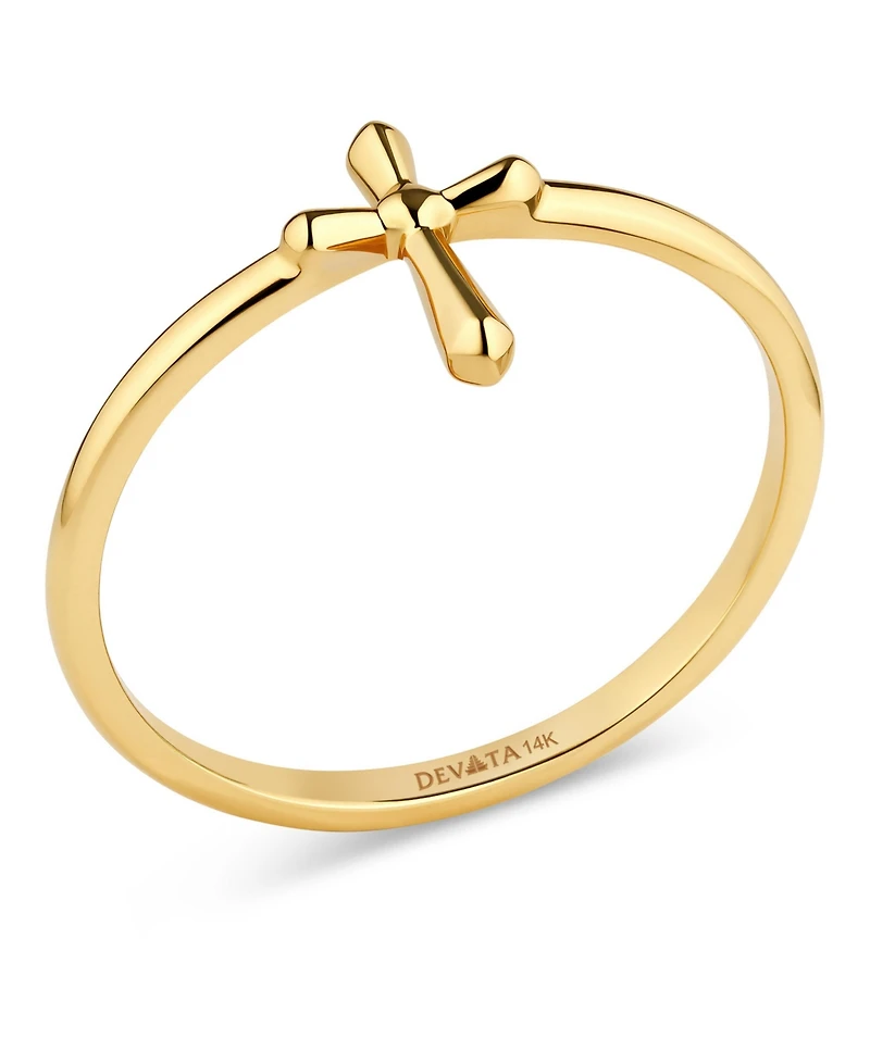 Devata Cross Ring 14K Gold