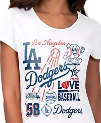 G-iii 4Her by Carl Banks Women's White Los Angeles Dodgers Endzone Collage T-Shirt