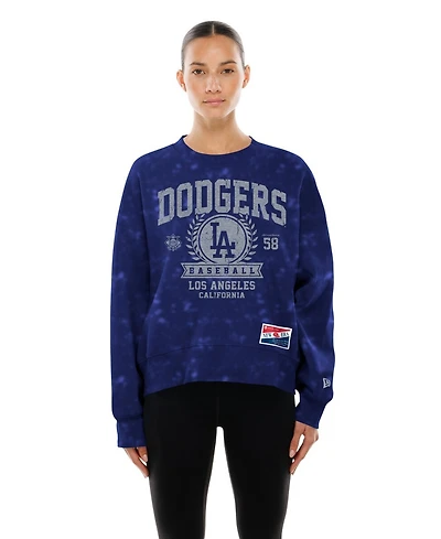 New Era Women's Royal Los Angeles Dodgers Throwback Oversized Boxy Sweatshirt