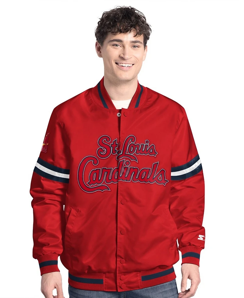 Starter Men's Red St. Louis Cardinals Scout Full-Snap Varsity Jacket