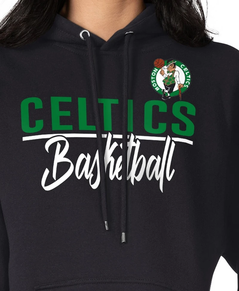 G-iii 4Her by Carl Banks Women's Black Boston Celtics Graphics Fleece Pullover Hoodie