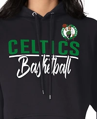 G-iii 4Her by Carl Banks Women's Black Boston Celtics Graphics Fleece Pullover Hoodie