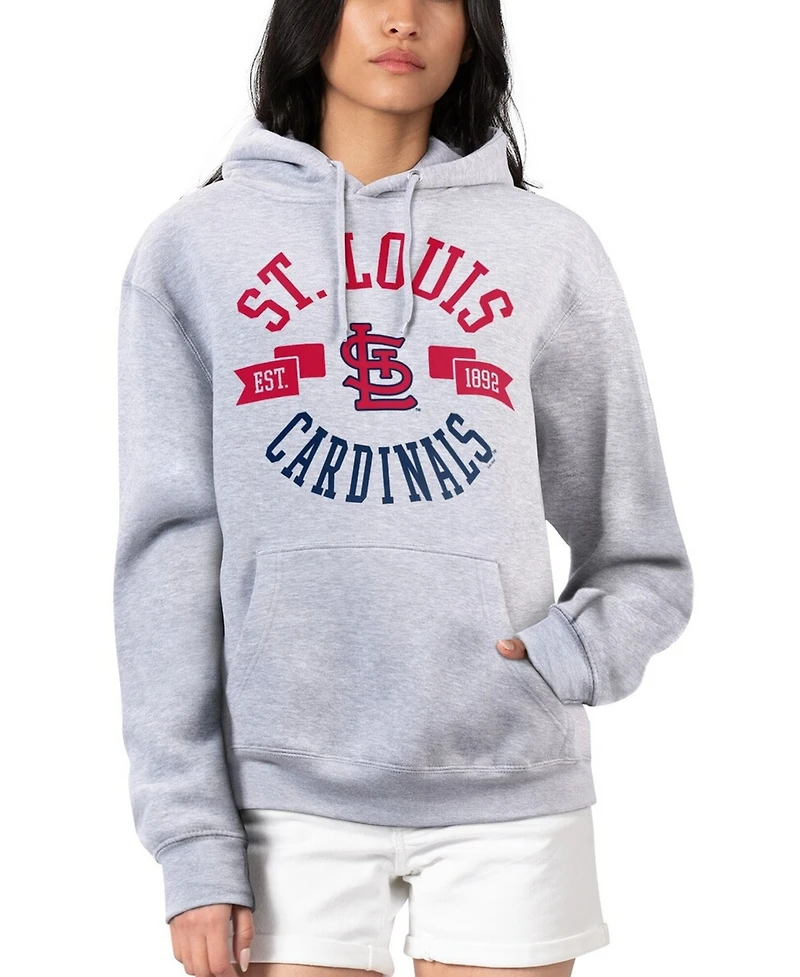 G-iii 4Her by Carl Banks Women's Heather Gray St. Louis Cardinals City Graphic Pullover Hoodie