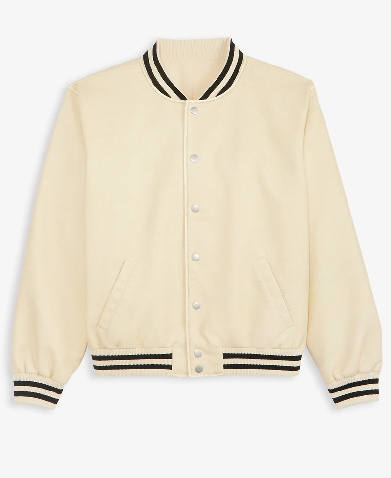 On 34th Women's Faux-Leather Varsity Bomber Jacket, Macy's Exclusive