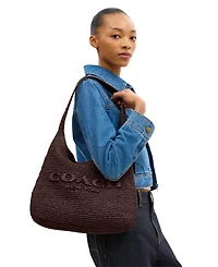 Coach Straw Brooklyn Medium Shoulder Bag 34