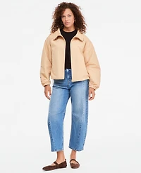 On 34th Women's Funnel-neck Ruched-Sleeve Bubble Hem Jacket, Macy's Exclusive