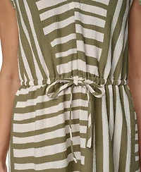Calvin Klein Women's Sleeveless V-Neck Printed Tiered Maxi Dress