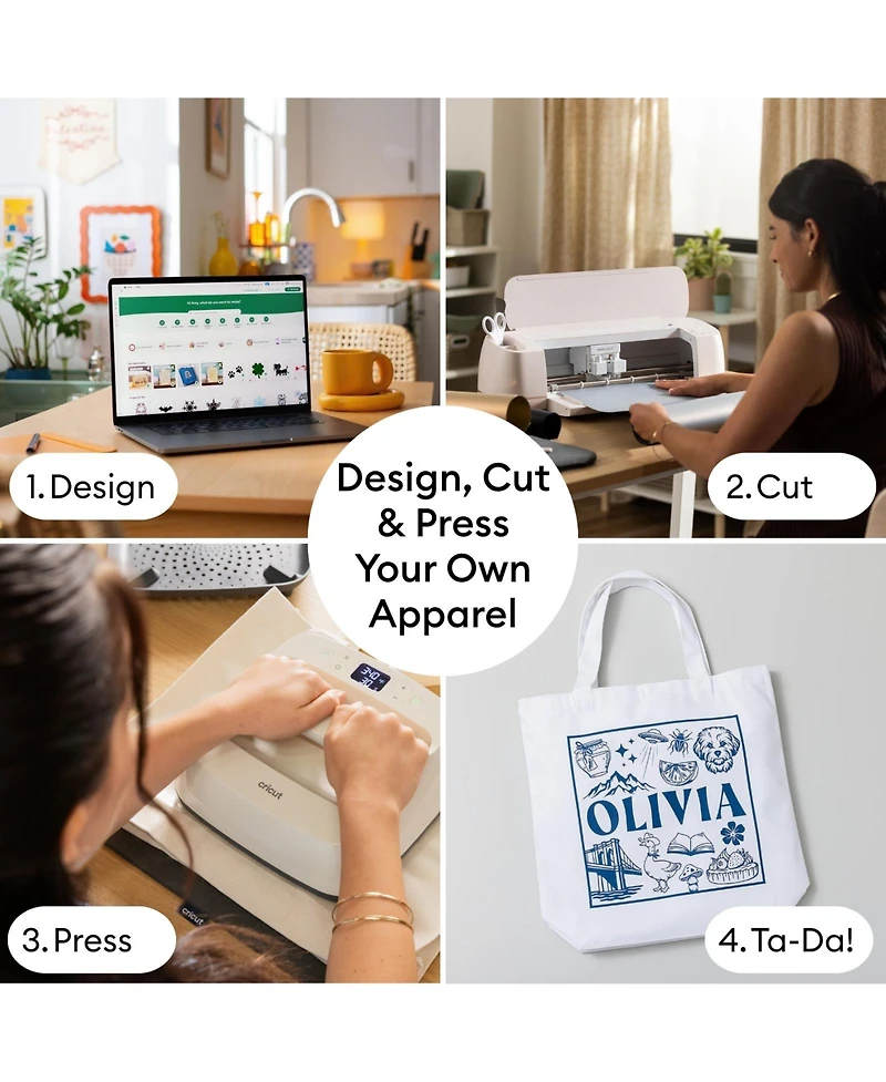 Cricut Maker 4 Cutting Machine with EasyPress Se Heat Press and Materials Bundle