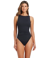 Bleu by Rod Beattie Women's High Neck One-Piece Swimsuit